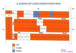 Example of a land subdivision map in Kenya