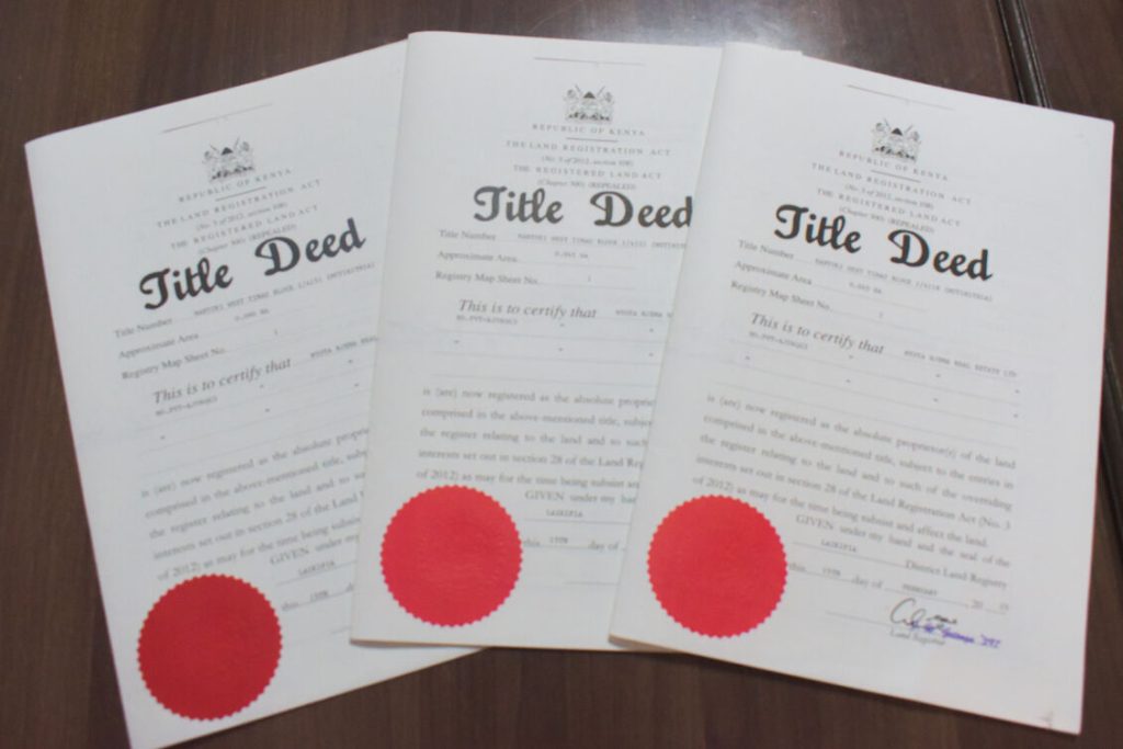 Example of a title deed