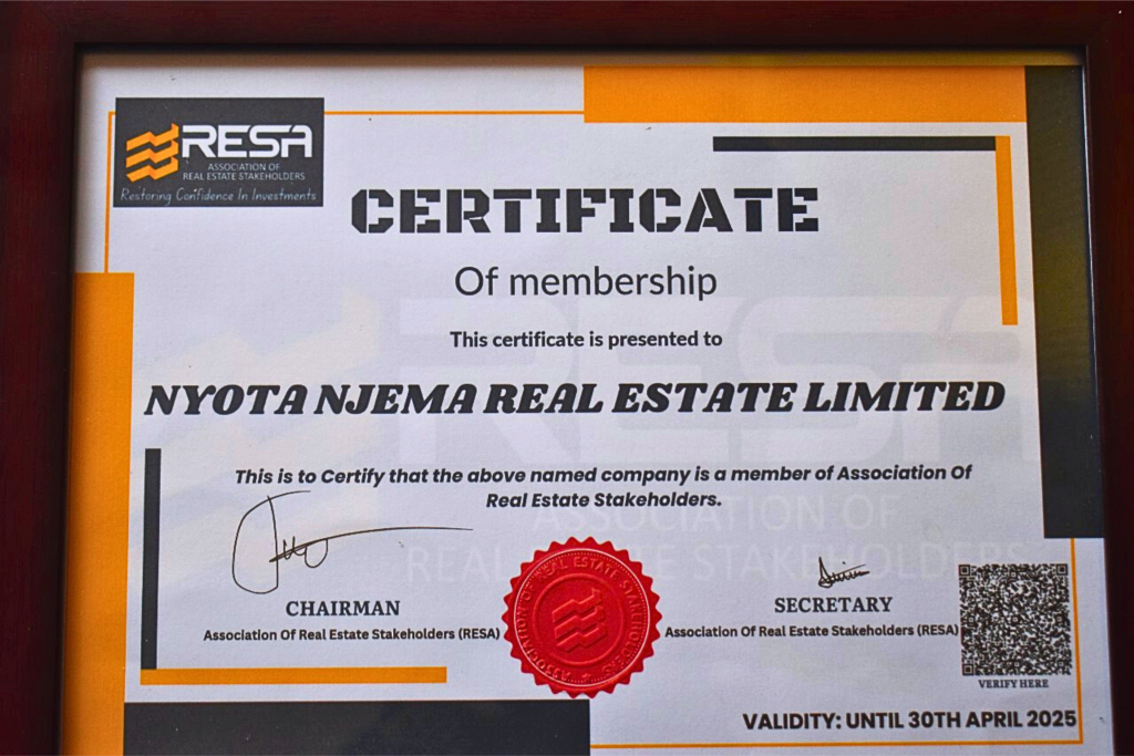 Nyota Njema RESA Certificate