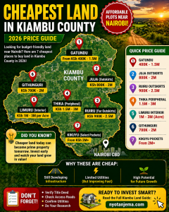 7 Cheapest Places to Buy Land in Kiambu County (2026 Price Guide)-Nyota Njema
